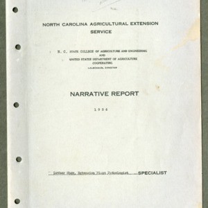 Report of Extension Work in Plant Pathology in North Carolina