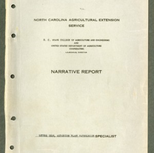 Annual Report of Extension Work in Plant Pathology in North Carolina 1938