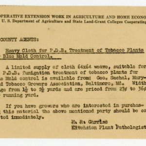 Report of Extension Work in Plant Pathology in North Carolina for 1943