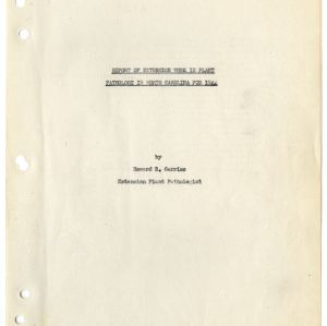 Report of Extension Work in Plant Pathology in North Carolina For 1944