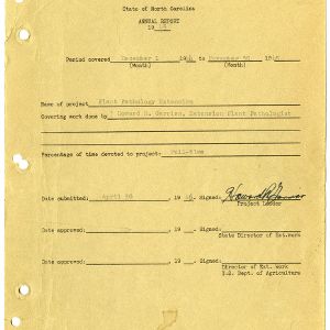Report of Extension Work in Plant Pathology in North Carolina For 1945