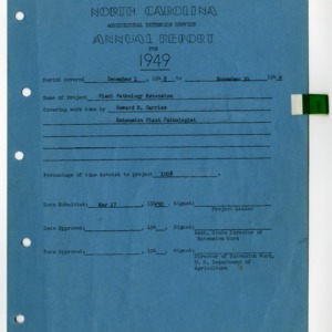 Report of Extension Work in Plant Pathology in North Carolina For 1949