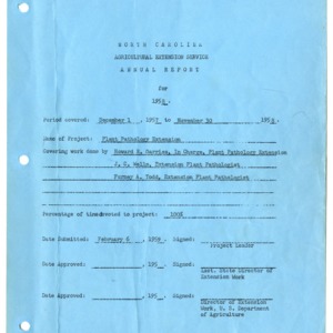 Report of Extension Work in Plant Pathology in North Carolina For 1958