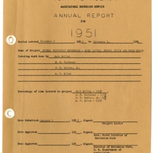 Animal Husbandry Annual Report 1951