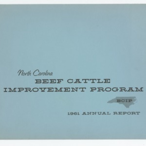 Beef Cattle Improvement Program Annual Report 1961