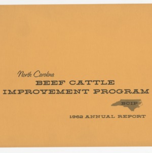 Beef Cattle Improvement Program Annual Report 1962