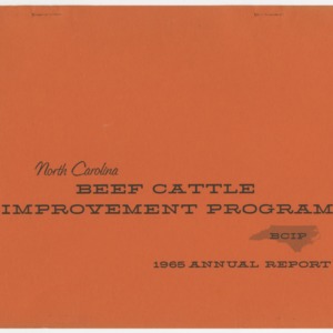 Beef Cattle Improvement Program Annual Report 1965