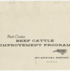 Beef Cattle Improvement Program Annual Report 1971