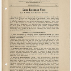 Dairy Extension Work Annual Report 1932