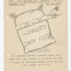 N.C. Dairy Extension News - February 1940