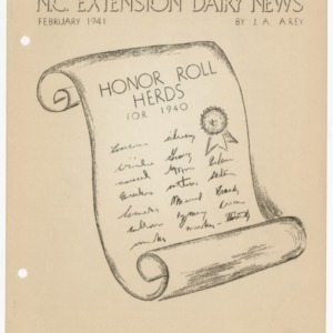 N.C. Dairy Extension News - February 1941
