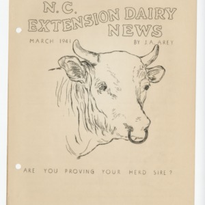 N.C. Dairy Extension News - March 1941