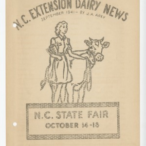 N.C. Dairy Extension News - September 1941
