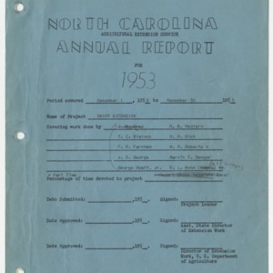 North Carolina Agricultural Extension Service Annual Report for 1953 - Dairy Extension