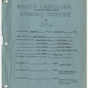 North Carolina Agricultural Extension Service Annual Report for 1954 - Dairy Extension