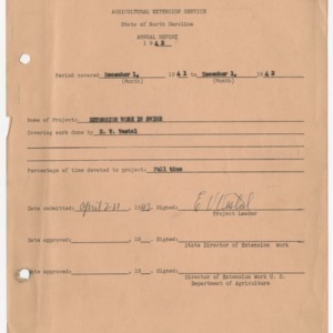 Annual Report of Extension Work in Swine, North Carolina, 1942