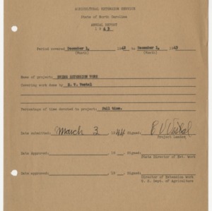 Annual Report of Swine Extension Work, North Carolina, 1943