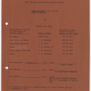 Animal Husbandry Extension Plan of Work for 1956