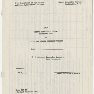 Annual Statistical Report of State and County Extension Workers, North Carolina, 1967