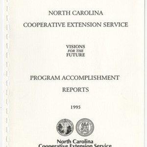 North Carolina Cooperative Extension Service - Visions for the Future - Program Accomplishment Reports 1995