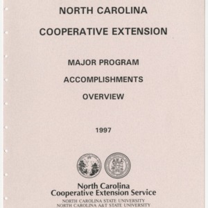 N.C. Cooperative Extension Major Program Accomplishments Overview 1997