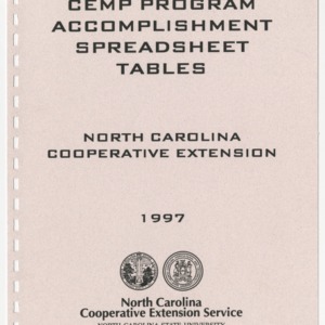 North Carolina Cooperative Extension - CEMP Program Accomplishment Spreadsheet Tables 1997