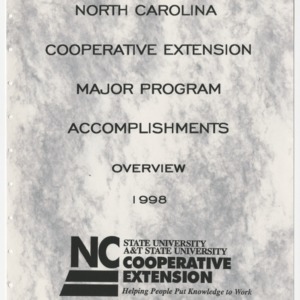 North Carolina Cooperative Extension Major Program Accomplishments Overview 1998