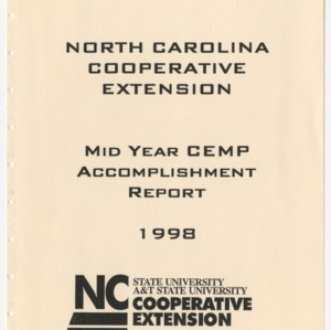 North Carolina Cooperative Extension Mid Year Cemp Accomplishment Report 1998
