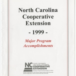 North Carolina Cooperative Extension - 1999 - Major Program Accomplishments