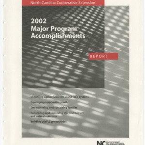 North Carolina Cooperative Extension - 2002 - Major Program Accomplishments