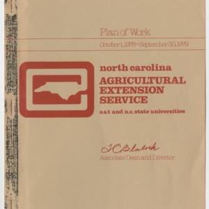 Plan of Work October 1, 1978 - September 30, 1979, North Carolina Agricultural Extension Service
