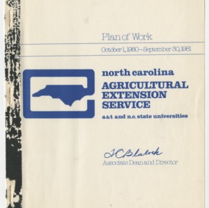 North Carolina Cooperative Extension Service Plan of Work - October 1, 1980 - Septermber 30, 1981