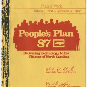 Plan of Work October 1, 1983 - September 30, 1987 - People's Plan 87 Delivering Technology to the Citizens of North Carolina