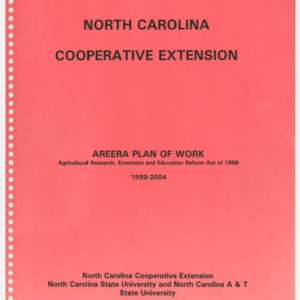 North Carolina Cooperative Extension - AREERA Plan of Work 1999-2004