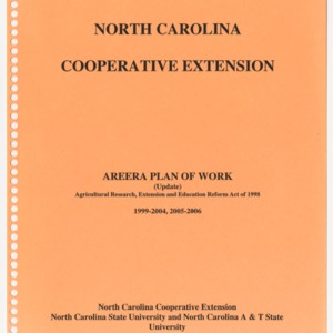 North Carolina Cooperative Extension - AREERA Plan of Work (Update) 1999-2004, 2005-2006