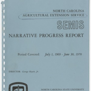 North Carolina Agricultural Extension Service SEMIS Narrative Progress Report