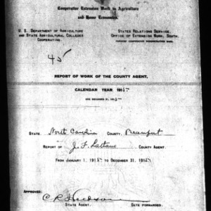 Report of Work of the County Agent,  Beaufort County, NC