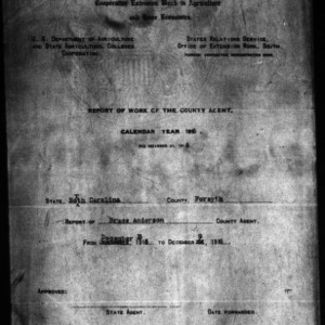 Report of Work of the County Agent, Forsyth County, NC