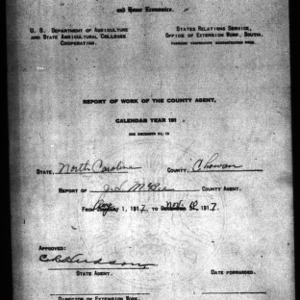 Report of Work of the County Agent, Chowan County, NC