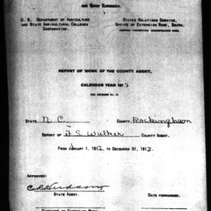 Report of Work of the County Agent, Rockingham County, NC