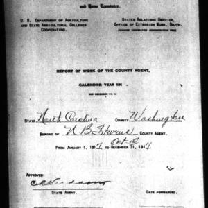Report of Work of the County Agent, Washington County, NC