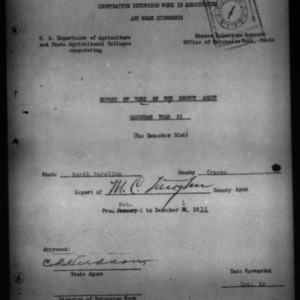 Report of Work of the County Agent, Craven County, NC
