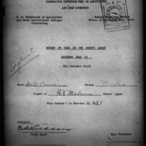 Report of Work of the County Agent, Pender County, NC