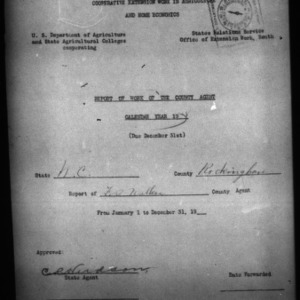 Report of Work of the County Agent, Rockingham County, NC