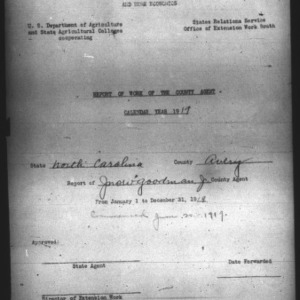 Report of Work of the County Agent, Avery County, NC