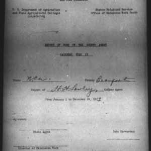 Report of Work of the County Agent, Beaufort County, NC