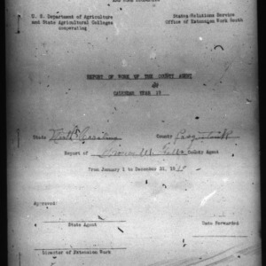 Report of Work of the County Agent, Pasquotank County, NC