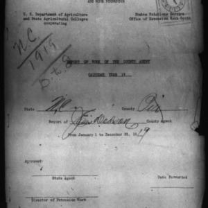 Report of Work of the County Agent, Pitt County, NC