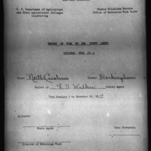 Report of Work of the County Agents, Rockingham County, NC