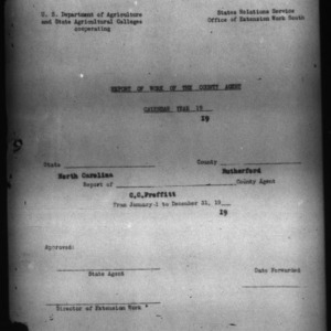 Report of Work of the County Agents, Rutherford County, NC